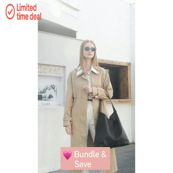 Soft Vegan Leather Hobo Bag, Slouchy Tote for Work Travel Everyday - Picture 8 of 8